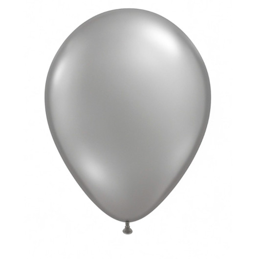Metallic Pearl 28cm Balloons Silver Image